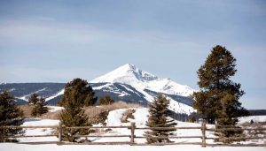 mountain covered in snow in Montana